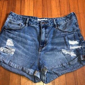 High waisted jeans shorts